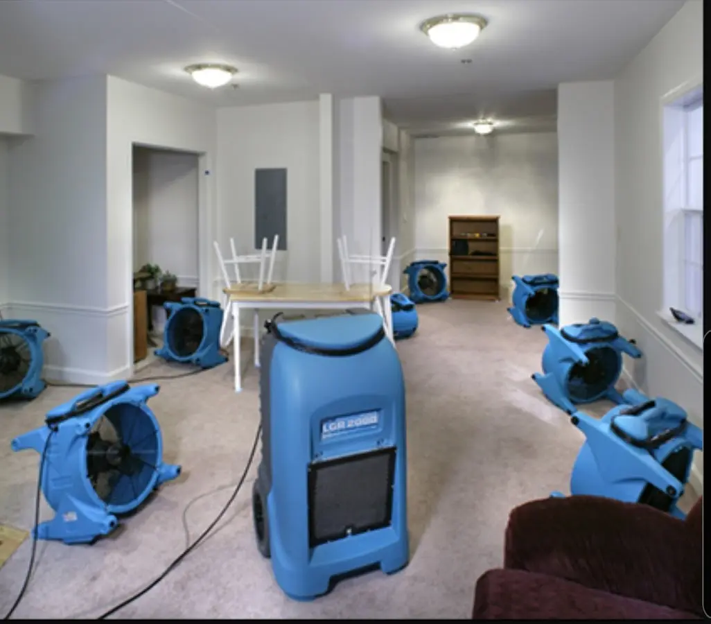 Air movers and dehumidifier setup for Water Extraction & Removal in Aberdeen